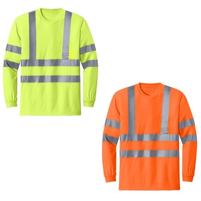 VISIPRO Long Sleeve Reflective Safety T-Shirt with Bands &