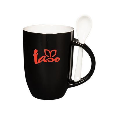 12 oz. Dapper Ceramic Mug With Spoon