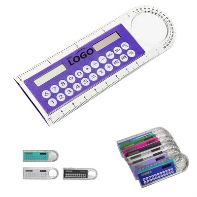 Multi function Solar Calculator Magnifier Ruler