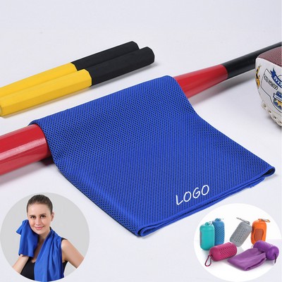 12 X 32 Inches Cooling Towel With Silicone Case