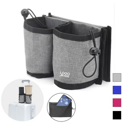 Luggage Handle Cup Holder And Passport Pocket