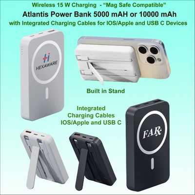 Atlantis Power Bank Integrated Charging Cables "Mag Safe" No Extra Tariff
