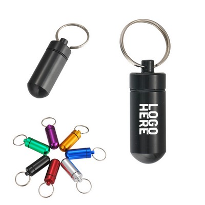 Aluminum Pill Case Keychain