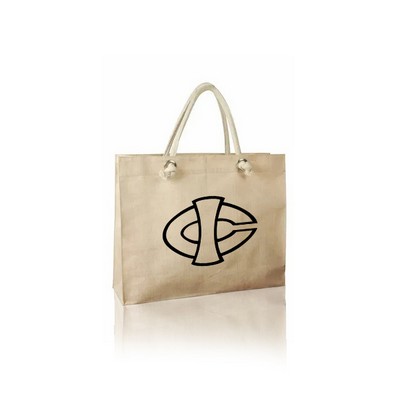 Tote bag with Jute/Cotton blended fabric (JUCO), large gromm
