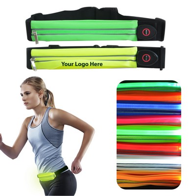 Led Reflective Running Belt Pouch