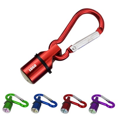 Metal LED Safety Light For Pets Push Button Activation With Carabiner
