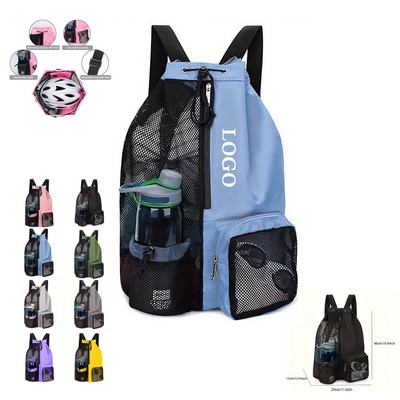 Drawstring Backpack with Wet Pocket for Swimming