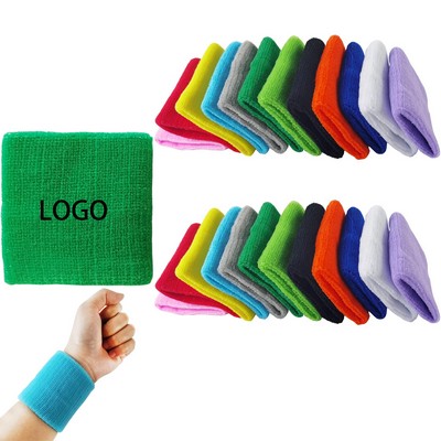 Sports Cotton Sweatband Wristbands Bracers