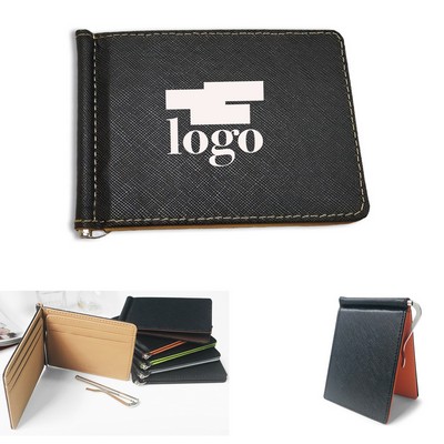 Pu Flip Cardholder With Cash Clip