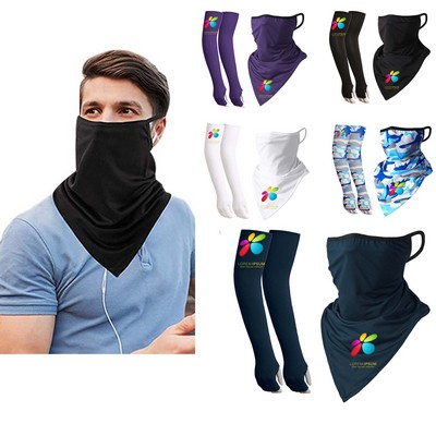 Women Face Mask with Cooling Sleeves Set
