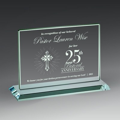 Landscape Jade Rectangle Award on Jade Base (10"x8")