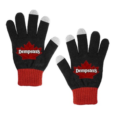 Knitted Custom Jacquard Touchscreen Gloves