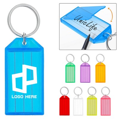 Plastic Key Tag Label Keychain