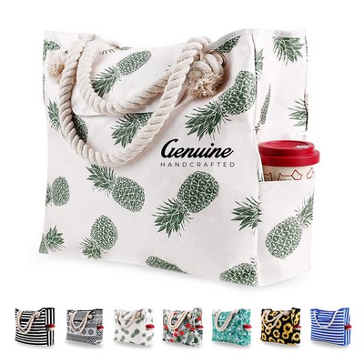 Large Beach Canvas Tote Bag