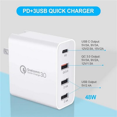 Portable Foldable Plug 48W Fast Charging Wall Charger Adapter