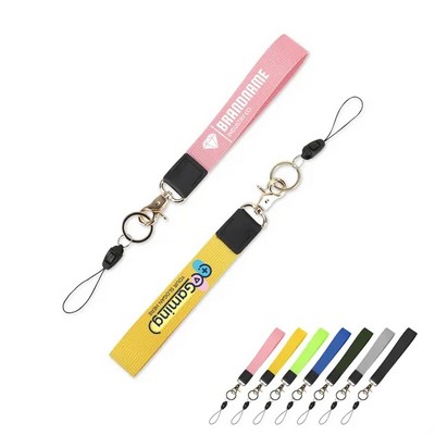 1" Wide Polyester Wristlet Keychain