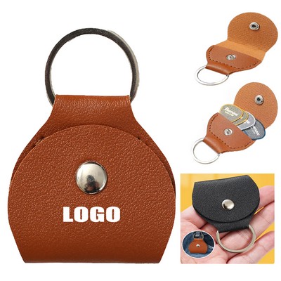 Portable Leather Pick Holder With Keyring
