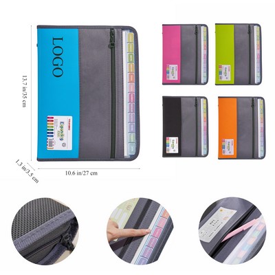 13 Pocket Expanding File Folder with Sticky Labels