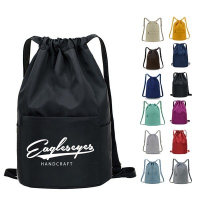 All-Purpose Canvas Drawstring Backpack - Lightweight and Foldable