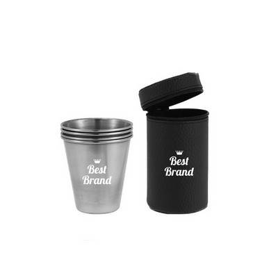 Stainless Steel Small Wine Cup Set With Pouch