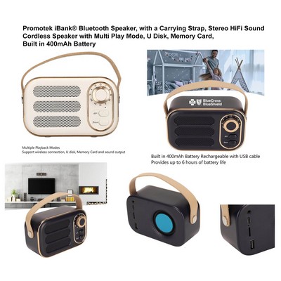 Promotek iBank® Bluetooth Speaker, with a Carrying Strap