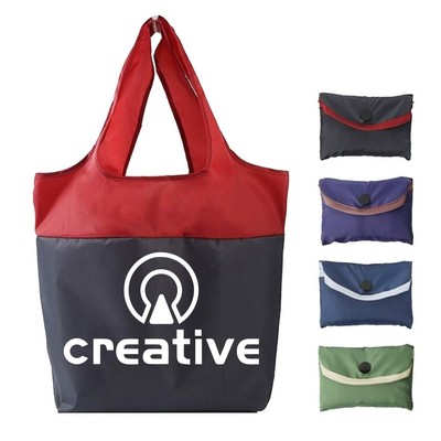 Polyester Waterproof Foldable Shopping Tote Bag