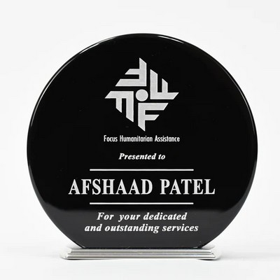 5" Black Pianowood Disk on Silver Base