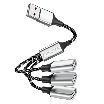 1 In 3 Out USB Splitter Cable Dual USB Ports Hub w/1 m Extension Cable