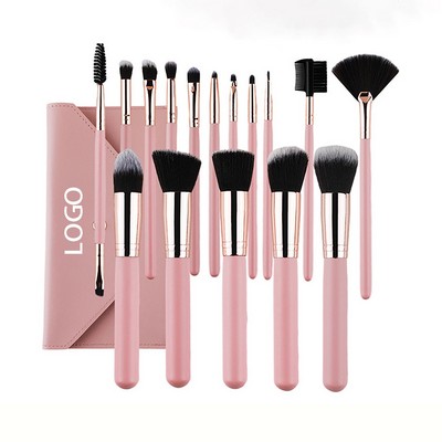 16 In 1 Wooden Handle Makeup Brush Set