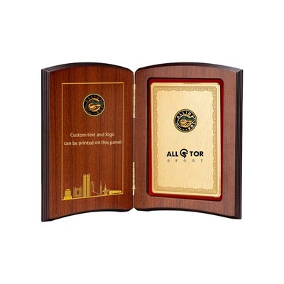 Hinged Book Wood Award Plaque