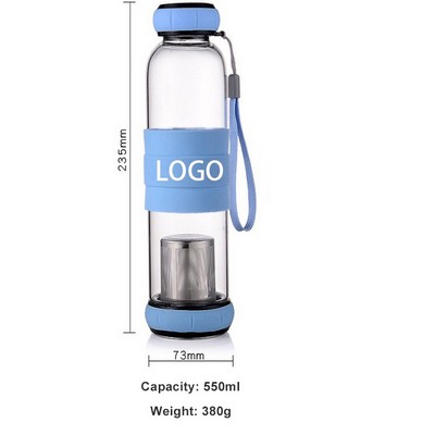 18Oz Borosilicate Glass Tea Bottle