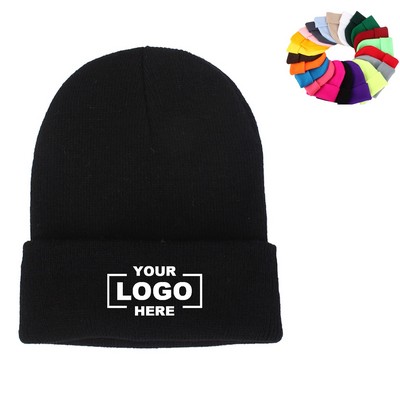 Unisex Winter Knit Beanie Hats Soft Ski Hat