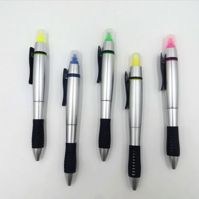 Ball point pen with highlighters