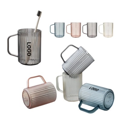 Home Transparent Toothbrush Cup with Handle