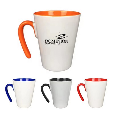 V Shape Handle Colorful Sublimation Ceramic Coffee Cup