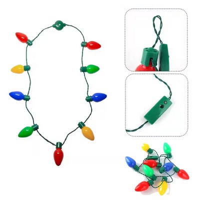Christmas Tree Bulb LED Necklace