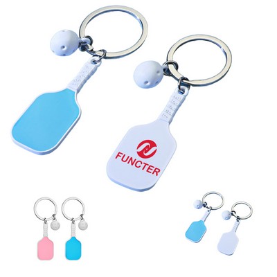 Mini Pickleball Keychain With Paddle and Ball