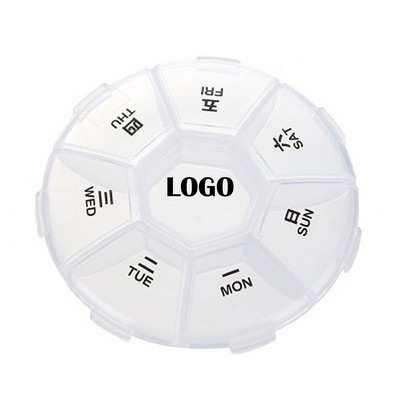Portable Circle 7 Compartments Pill Organizer