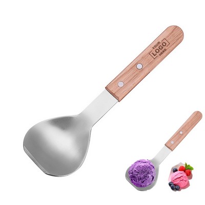 Stainless Steel Ice Cream Scoop Wooden Handle