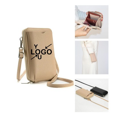 Compact Crossbody Phone Pouch with Card Holders