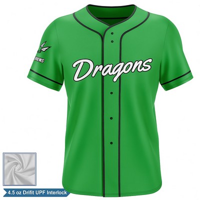 Unisex Sublimation UPF DriFit Full-Button Baseball Jersey