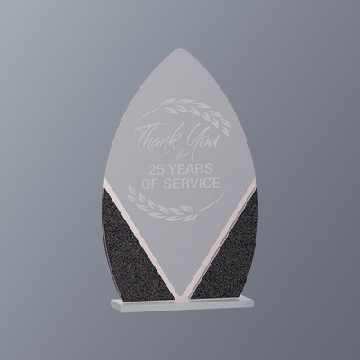 Clear/Black Designer Glass Award Series, Oval, Medium (5"x 8-1/4"H)