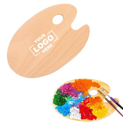 Wooden Oval Shaped Painting Palette