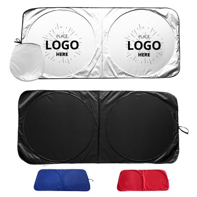Folding Car Sun Shade With Pouch