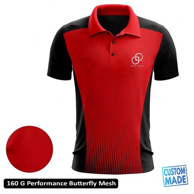Short Sleeve Polo shirt Sublimation-160G Butterfly Mesh