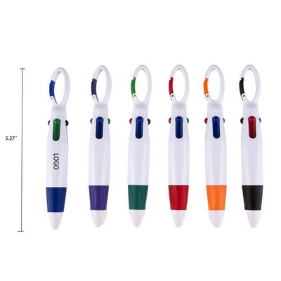 Creative Multicolor Retractable Carabiner Click On Ballpoint Pens