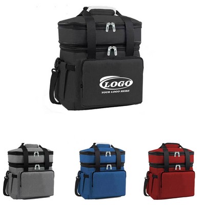 600D Polyester Double Layer Lunch Cooler Bag