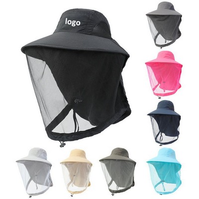 Outdoor Mesh Sun Hat With Face Shield