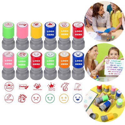 Custom Colorful Round Teacher Feedback Stamps for Education