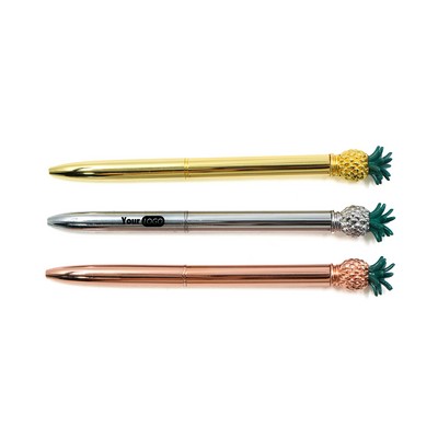 Metallic Pineapple Top Twist Ballpoint Pen